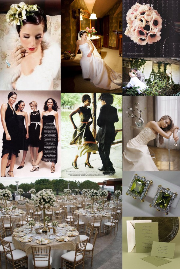 Vintage Black And White Wedding Ideas. Vintage-Olive-Green-and-Black-