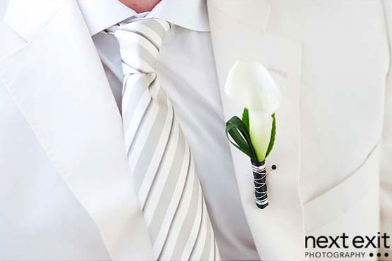 ellencaro7 boutonniere and white tie groom