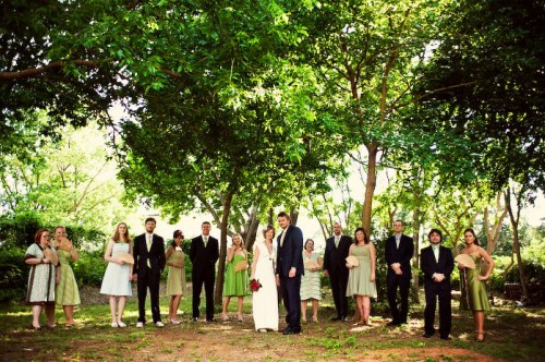 mismatched-green-bridal-party