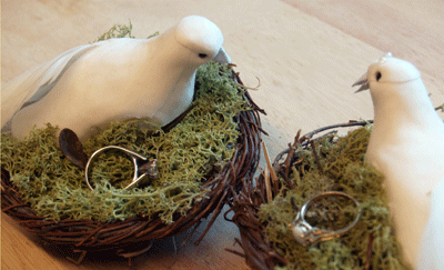 diy birdsnest ring pillow