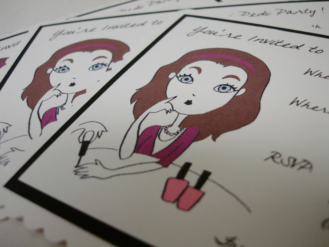 party invitations calligraphy hand-drawn
