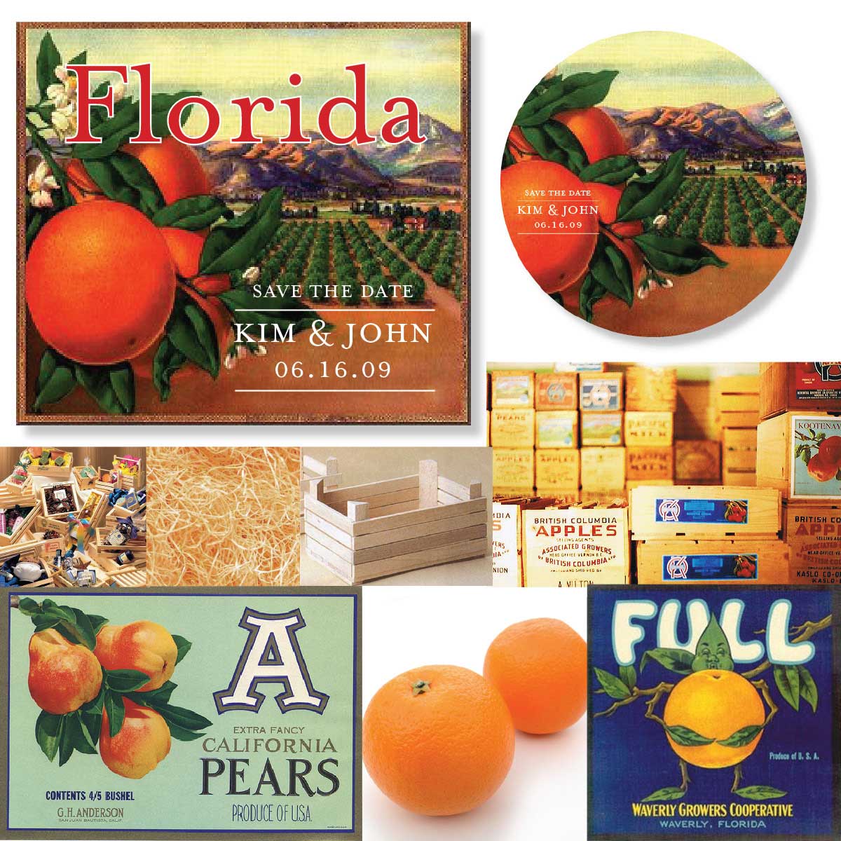 fruit crate save the date fruit crate save the date