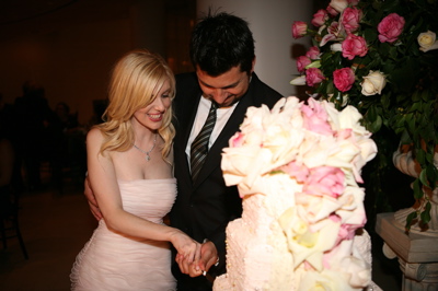cutting the cake