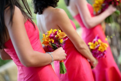 coral bridesmaids