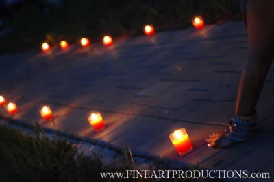 walkway lined with votives walkway lined with votives