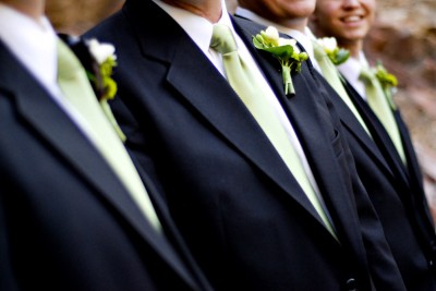 black white green wedding