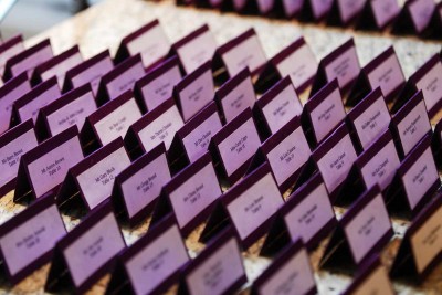 purple escort cards