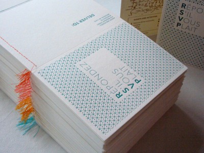 letterpress and gocco invitations