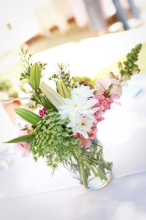 Pink and green wedding