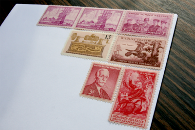 wedding invitations vintage stamps