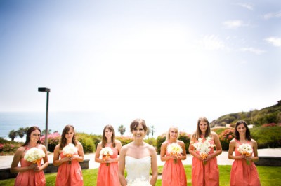 peach bridesmaids dresses