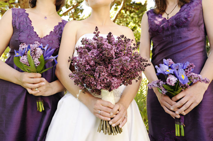 Groom groomsmen A purple tie and a sprig of lavender for a boutonni re 