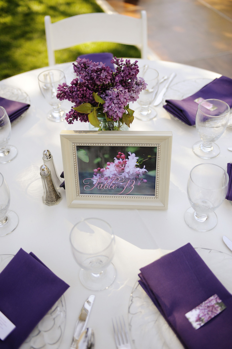 purple wedding tables