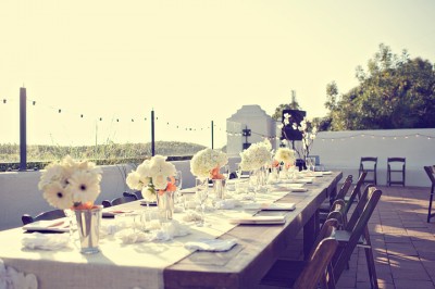 orange and white DIY tablescape