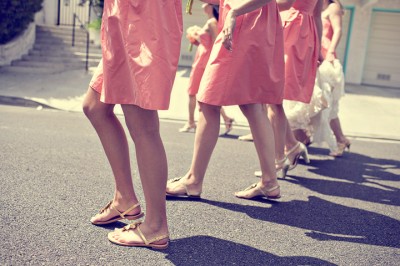 peach bridesmaids dresses