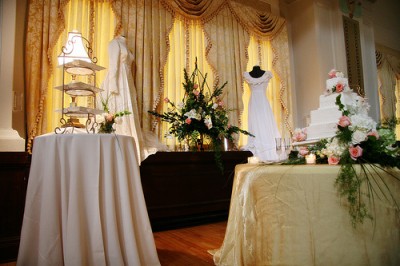displaying mothers wedding dress