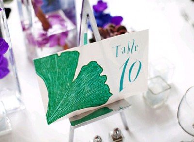 teal-leaf-handdrawn-table-numbers