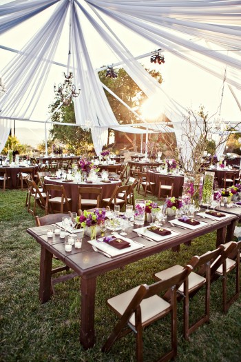 purple-green-pink-brown-wedding-reception-under-tent