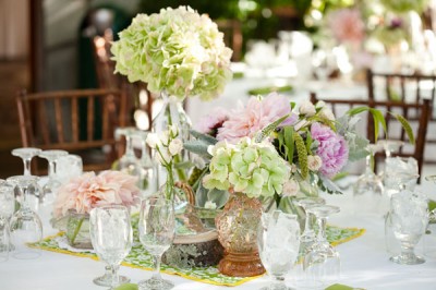 spring-pink-and-green-centerpiece-hydrangeas