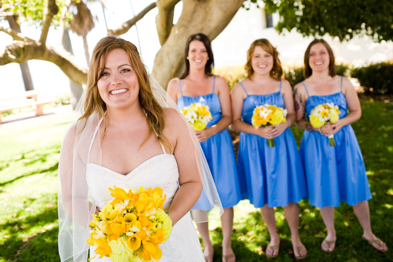  blue and yellow summer wedding [with a bird theme, to boot!