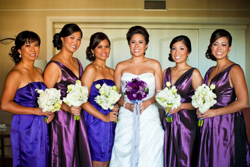 Cecile's fabulous bridal party ROCKED IT OUT in two different bridesmaid 