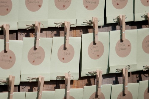 matchbook-escort-cards-hung-from-clothespins