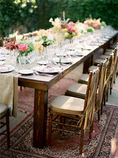 Wood Outdoor Table on The B List  Real Weddings  Alissa   Ryan