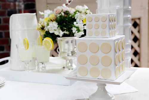 Yellow and White Polka Dot Cake