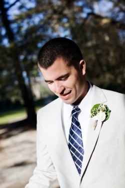 groom-khaki-suit-navy-striped-tie