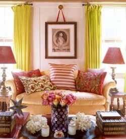 watermelon-peach-chartreuse-living-room