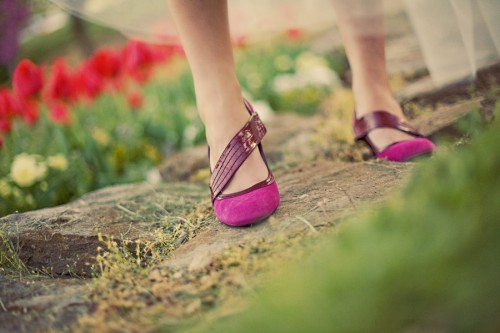Bride in Purple Shoes