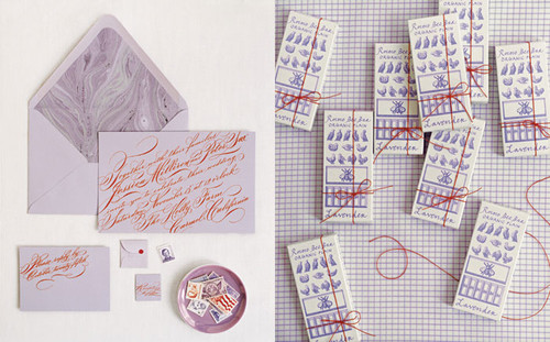 Purple and Red Wedding Invitation and Stationery Ideas