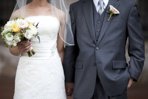 Pink Yellow and White Clutch Bouquet