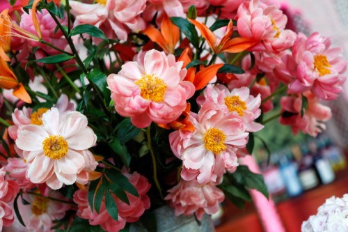 Pink and Orange Centerpiece