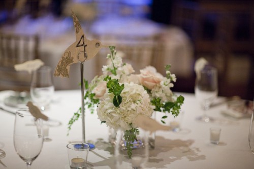 White and Pink Centerpiece DIY Table Numbers