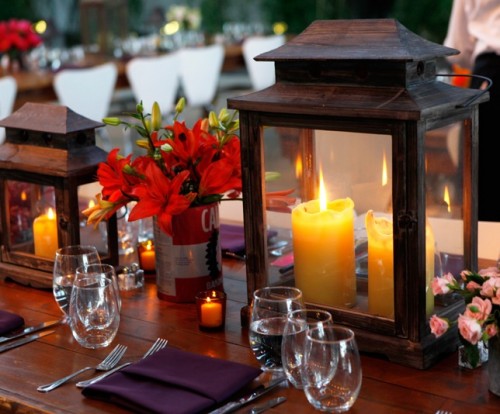 Wood Lantern Centerpieces