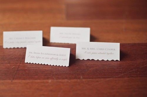 Escort Cards Cut with Decorative Scissors