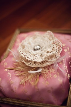 Lace Flower and Feather Headpiece