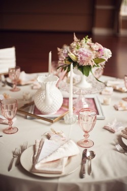 Milk Glass Centerpiece