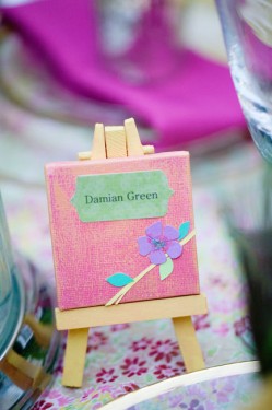 Mini Canvas on Easel Wedding Place Card