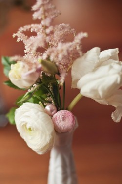 Pearl Accents in Flower Arrangement