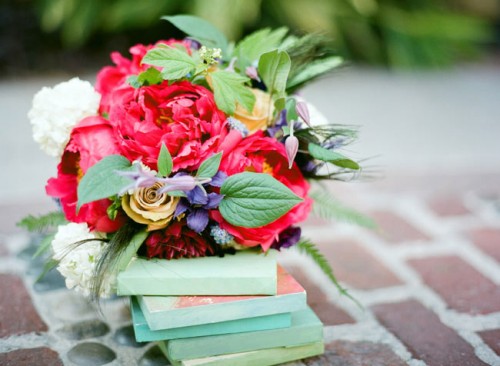 Raspberry Peonies Garden Tropical Bouquet