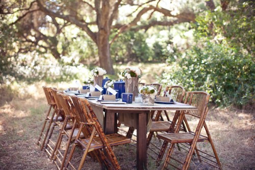 Rustic Outdoor Wedding Camping Theme Table Campsite reception