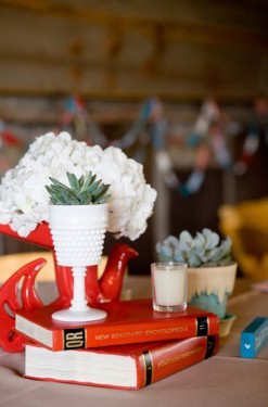 Red and White Centerpiece