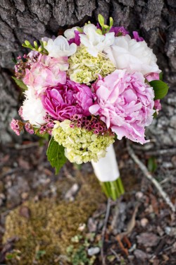 Pink Peony Hydrangea Hand Tied Bridal Bouque