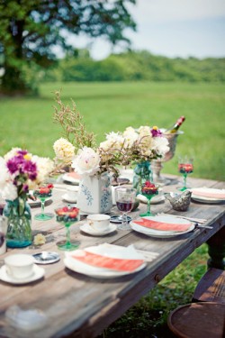 Rustic Blue and Green Wedding Tabletop Rustic Blue and Green Wedding Tabletop