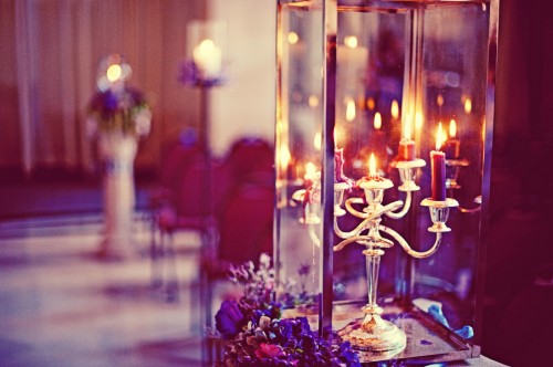 wedding candelabra purple jewel color
