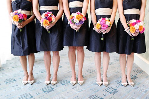 Black Bridesmaids Dresses with White Sashes Black BM dress outdoor wedding photo 2741837-1