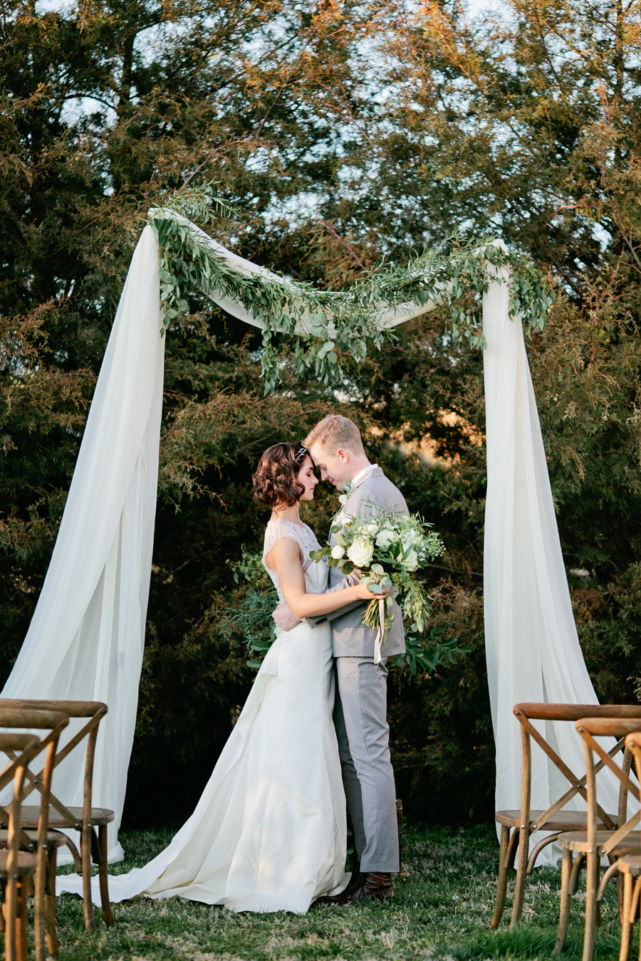 Simple Wedding Arbor With Greenery Elizabeth Anne Designs The
