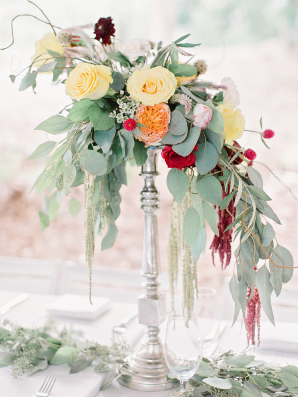 Centerpieces with Greenery and Garden Roses Centerpieces with Greenery and Garden Roses